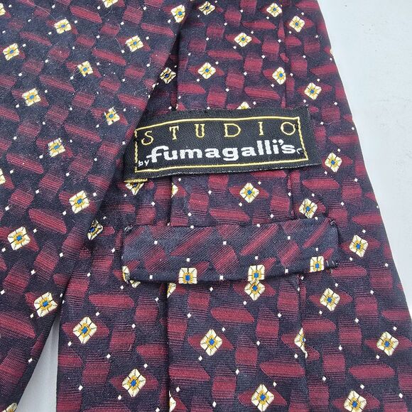 Studio By Fumagallis Tie Necktie Silk Printed in Italy Made USA L57” x W4” Suit - Picture 4 of 6